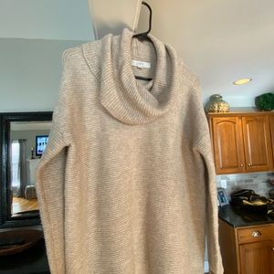 Loft tan cowl neck sweater
